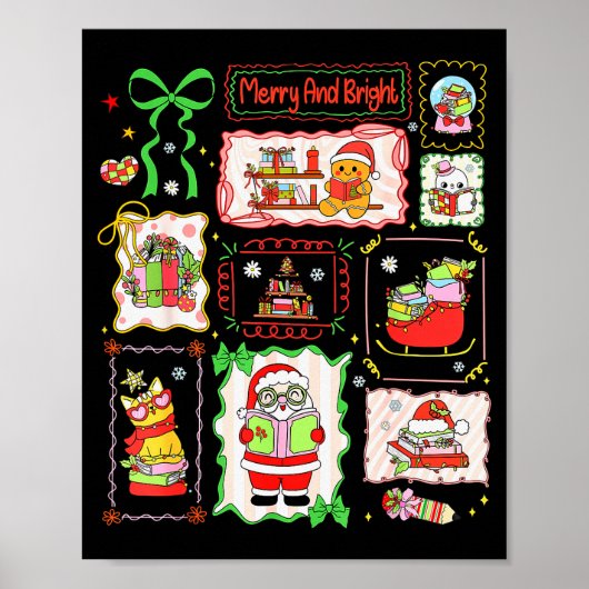Merry And Bright Christmas Gingerbread Santa Book Poster (Vorne)