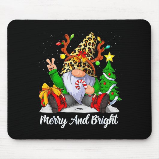 Merry And Bright Christmas Gnome Family Pajamas Ma Mousepad (Vorne)