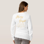 Merry and Bright Christmas Gold Beige Script T-Shirt (Schwarz voll)