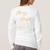 Merry and Bright Christmas Gold Beige Script T-Shirt (Rückseite)