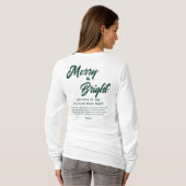 Merry and Bright Christmas Green Script T-Shirt (Schwarz voll)