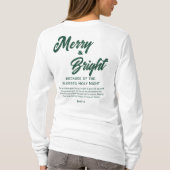 Merry and Bright Christmas Green Script T-Shirt (Rückseite)