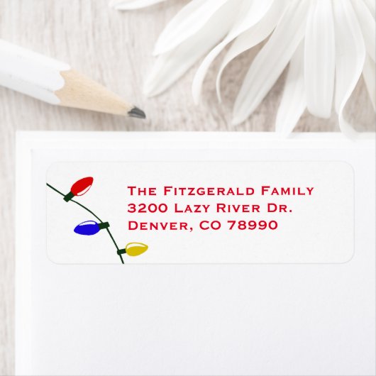 Merry and Bright Christmas Lights Address Labels (Insitu)