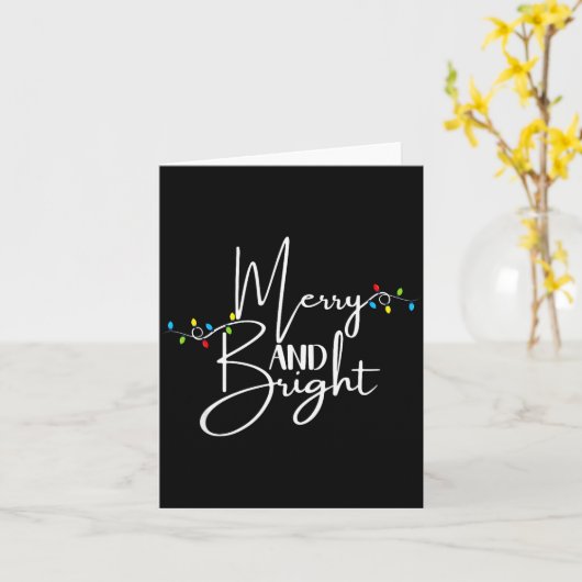 Merry And Bright Christmas Lights Family Pajama Xm Karte (Gelbe Blume)