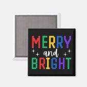 Merry And Bright Christmas Magnet (Vorderseite/Rückseite)