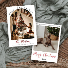 Merry and Bright Christmas Photo Card Einladung