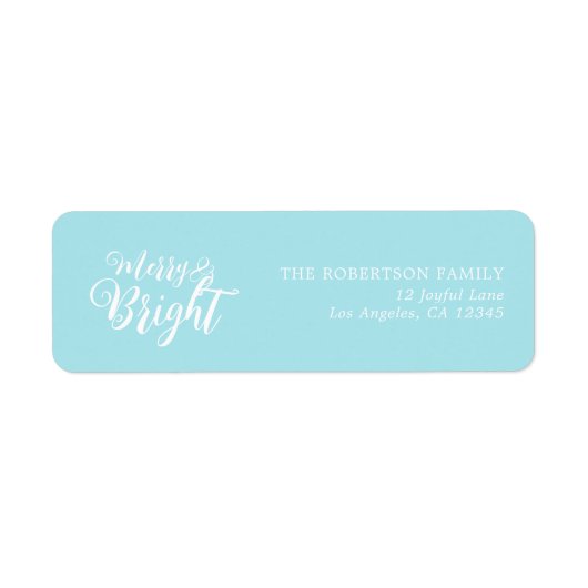 Merry and Bright Christmas Return Address Label (Vorne)