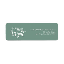 Merry and Bright Christmas Return Address Label