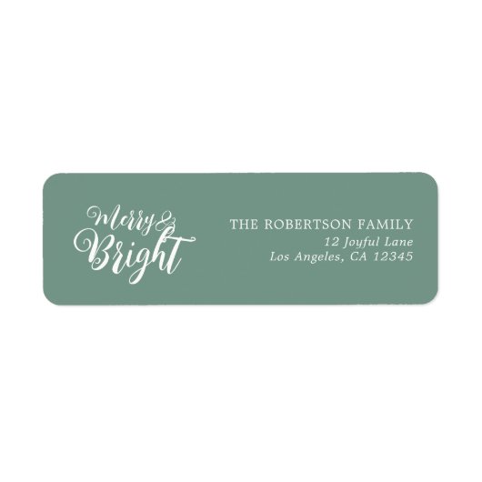 Merry and Bright Christmas Return Address Label (Vorne)