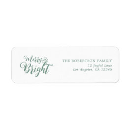 Merry and Bright Christmas Return Address Label