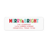 Merry and Bright Christmas Return Address Label (Vorne)