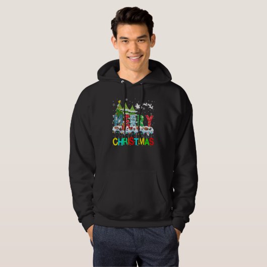 Merry and Bright Christmas Tree Christmas Lights M Hoodie (Vorne ganz)