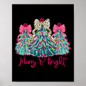 Merry And Bright Christmas Tree Coquette Poster (Vorne)