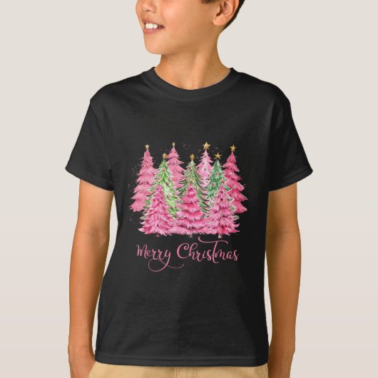 Merry And Bright Christmas Tree Cute Xmas Pajama M T-Shirt (Vorderseite)