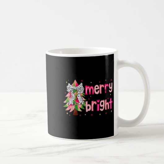 Merry And Bright Christmas Tree Nk Coquette Bow Wo Kaffeetasse (Rechts)
