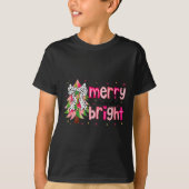 Merry And Bright Christmas Tree Nk Coquette Bow Wo T-Shirt (Vorderseite)
