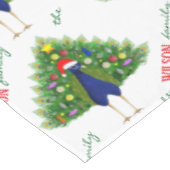 Merry and Bright Christmas Tree Peacock Pattern Tischdecke (Schrägansicht)