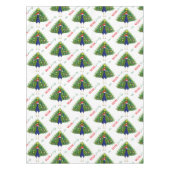 Merry and Bright Christmas Tree Peacock Pattern Tischdecke (Vorderseite)