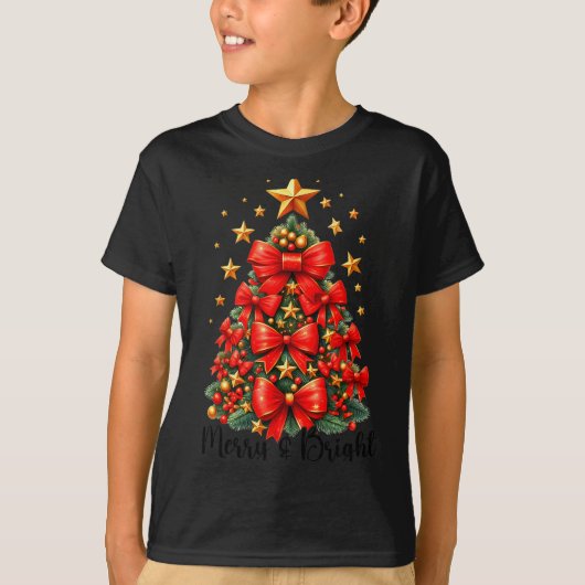 Merry And Bright Christmas Tree Xmas Squad For Wom T-Shirt (Vorderseite)