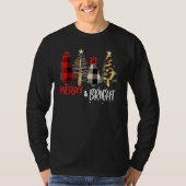 Merry And Bright Christmas Wild Leopard Plaid Tree T-Shirt (Vorderseite)