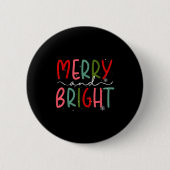 Merry And Bright Christmas Women Girls Kids Toddle Button (Vorderseite)