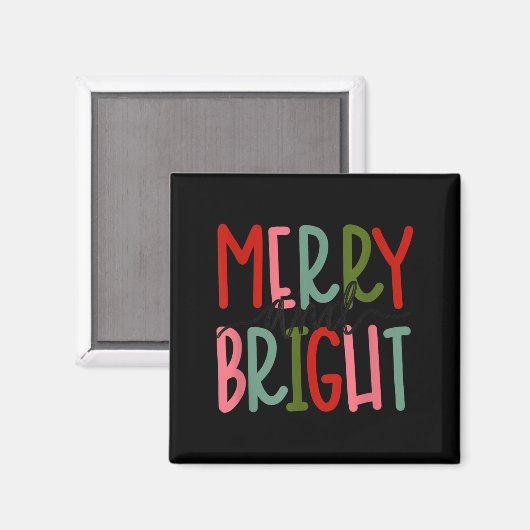 Merry And Bright Christmas Women Girls Kids Toddle Magnet (Vorderseite/Rückseite)