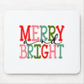 Merry And Bright Christmas Women Girls Kids Toddle Mousepad (Vorne)