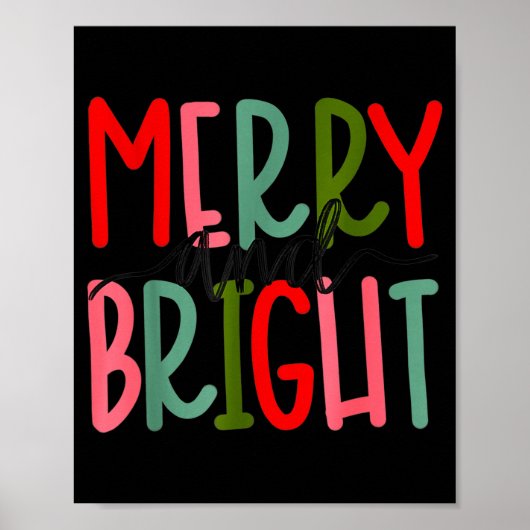 Merry And Bright Christmas Women Girls Kids Toddle Poster (Vorne)
