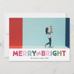 Merry and Bright Colorful Holiday Card Feiertagskarte