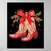 Merry And Bright Cowgirl Boot Christmas Western Co Poster (Vorne)