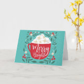 Merry and bright cup of love christmas karte (Gelbe Blume)