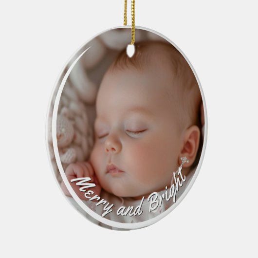 Merry and Bright Custom Baby Foto Keramik Ornament (Rechts)