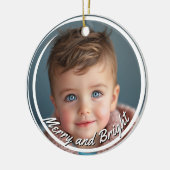 Merry and Bright Custom Baby Foto Keramik Ornament (Links)
