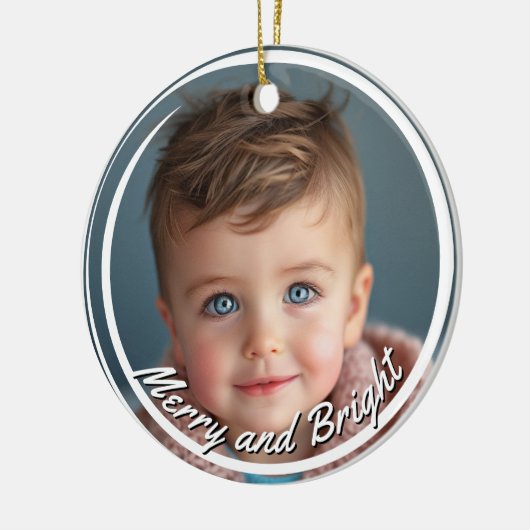 Merry and Bright Custom Baby Foto Keramik Ornament (Links)