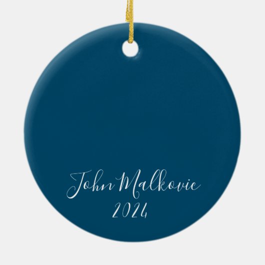 Merry and Bright Custom Child Foto Keramik Ornament (Hinten)