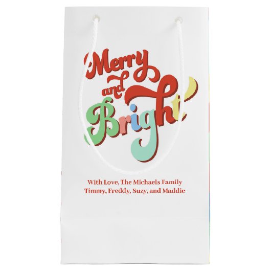 Merry and Bright Custom Christmas Kleine Geschenktüte (Vorderseite)