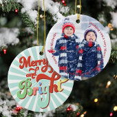 Merry and Bright Custom Foto Weihnachten Keramik Ornament