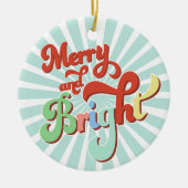 Merry and Bright Custom Foto Weihnachten Keramik Ornament (Vorne)