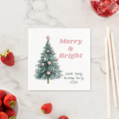 Merry and Bright Custom Holiday Tree Serviette (Beispiel)