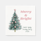 Merry and Bright Custom Holiday Tree Serviette (Vorderseite)
