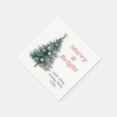 Merry and Bright Custom Holiday Tree Serviette (Ecke)