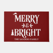 Merry and Bright Cute Christmas Family Fußmatte (Vorderseite)
