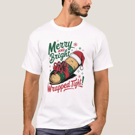 Merry and Bright: Ein festliches Weihnachtsburrito T-Shirt (Vorderseite)