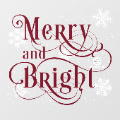 Merry and Bright, Elegant Gold Store Win Fensteraufkleber (Blatt)