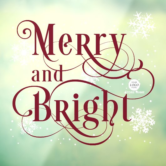 Merry and Bright, Elegant Gold Store Win Fensteraufkleber (Blatt 3)