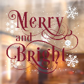 Merry and Bright, Elegant Gold Store Win Fensteraufkleber (Blatt 2)