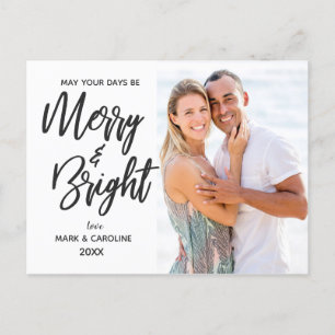 Merry and Bright Elegante Erstes Weihnachtsfest Fo Feiertagspostkarte