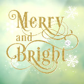 Merry and Bright, Elegante gold Christmas Café Fensteraufkleber (Blatt 3)