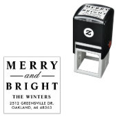 Merry and Bright Elegante Rücksendeadresse Permastempel (Beispiel)