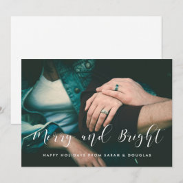 Merry and Bright Elegante Urlaubsfotokarte Feiertagskarte